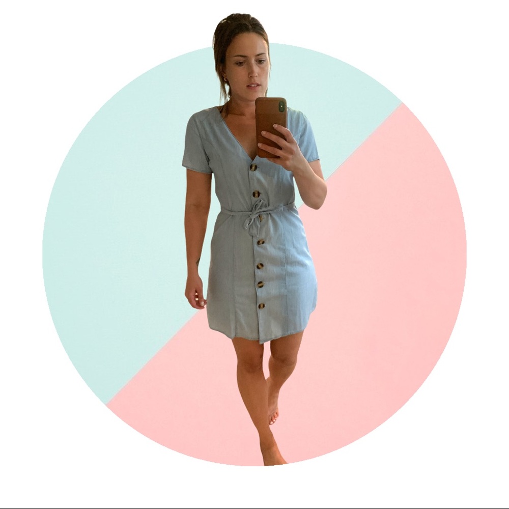 Chambray Button Dress